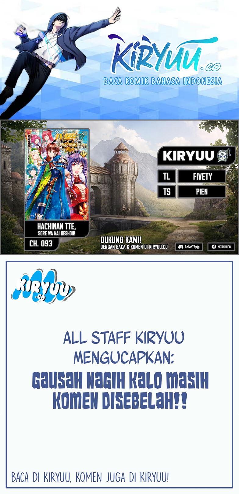 Baca Komik Hachinan tte Sore wa Nai Deshou Chapter 93 Gambar 1