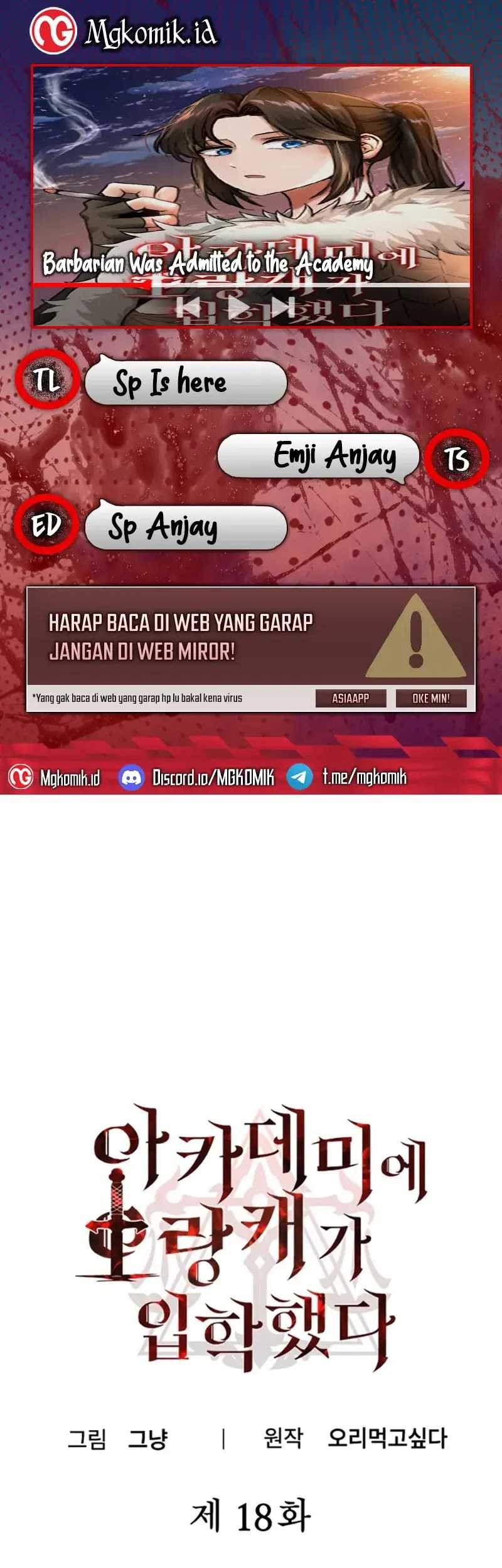 Baca Komik Entered the Academy as a Barbarian Chapter 18 Gambar 1