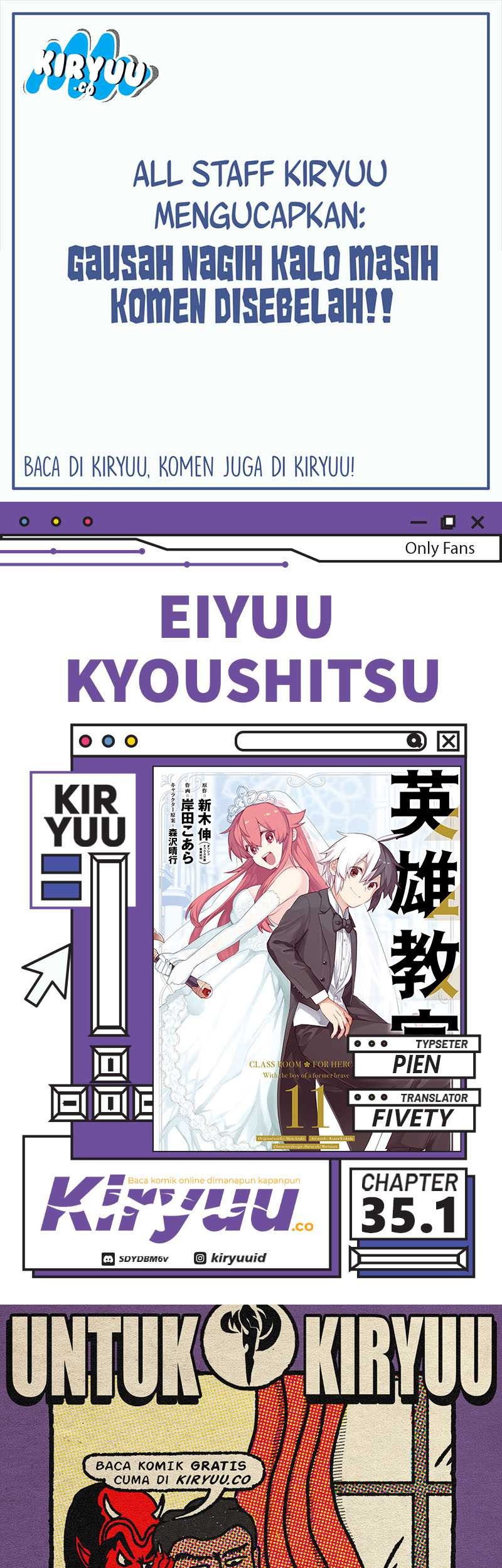 Baca Komik Eiyuu Kyoushitsu Chapter 35.1 Gambar 1