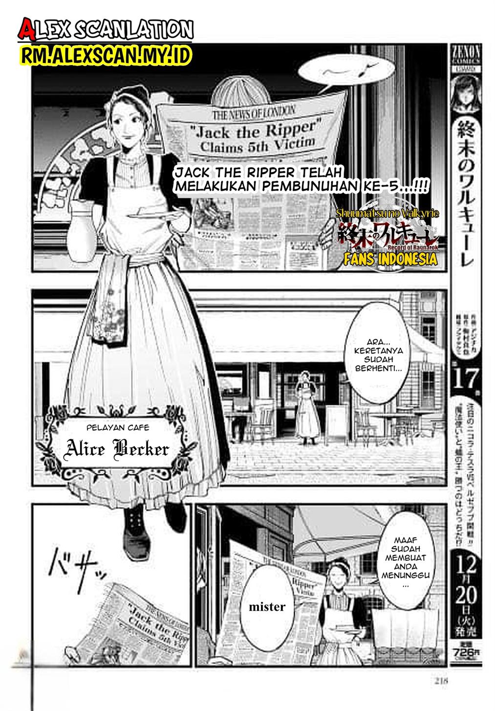 Shuumatsu no Valkyrie Kitan – Jack the Ripper no Jikenbo Chapter 01 Gambar 18