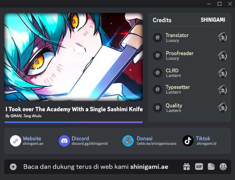 Baca Komik I Took over The Academy With a Single Sashimi Knife Chapter 20 Gambar 1