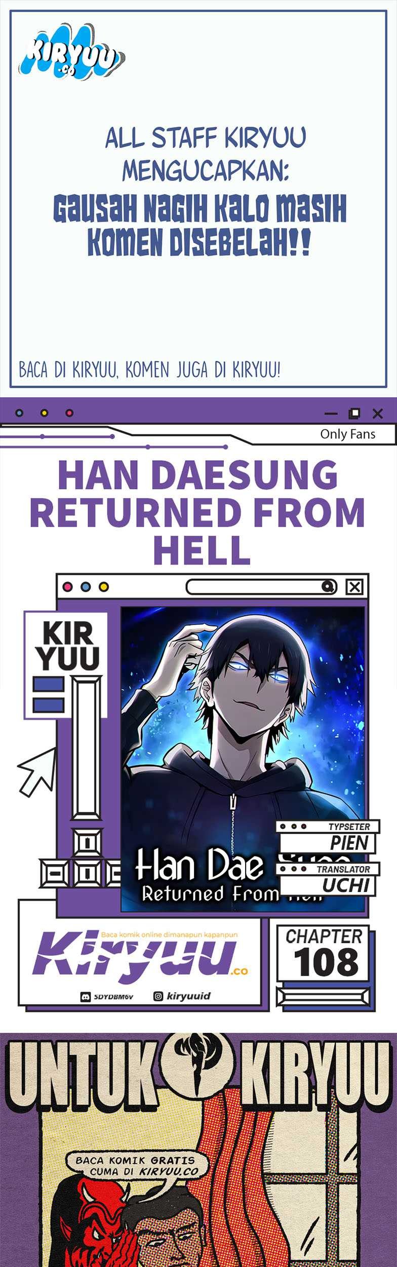 Baca Komik Han Dae Sung Returned From Hell Chapter 108 Gambar 1