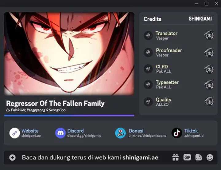 Baca Komik Regressor Of The Fallen Family Chapter 63 Gambar 1