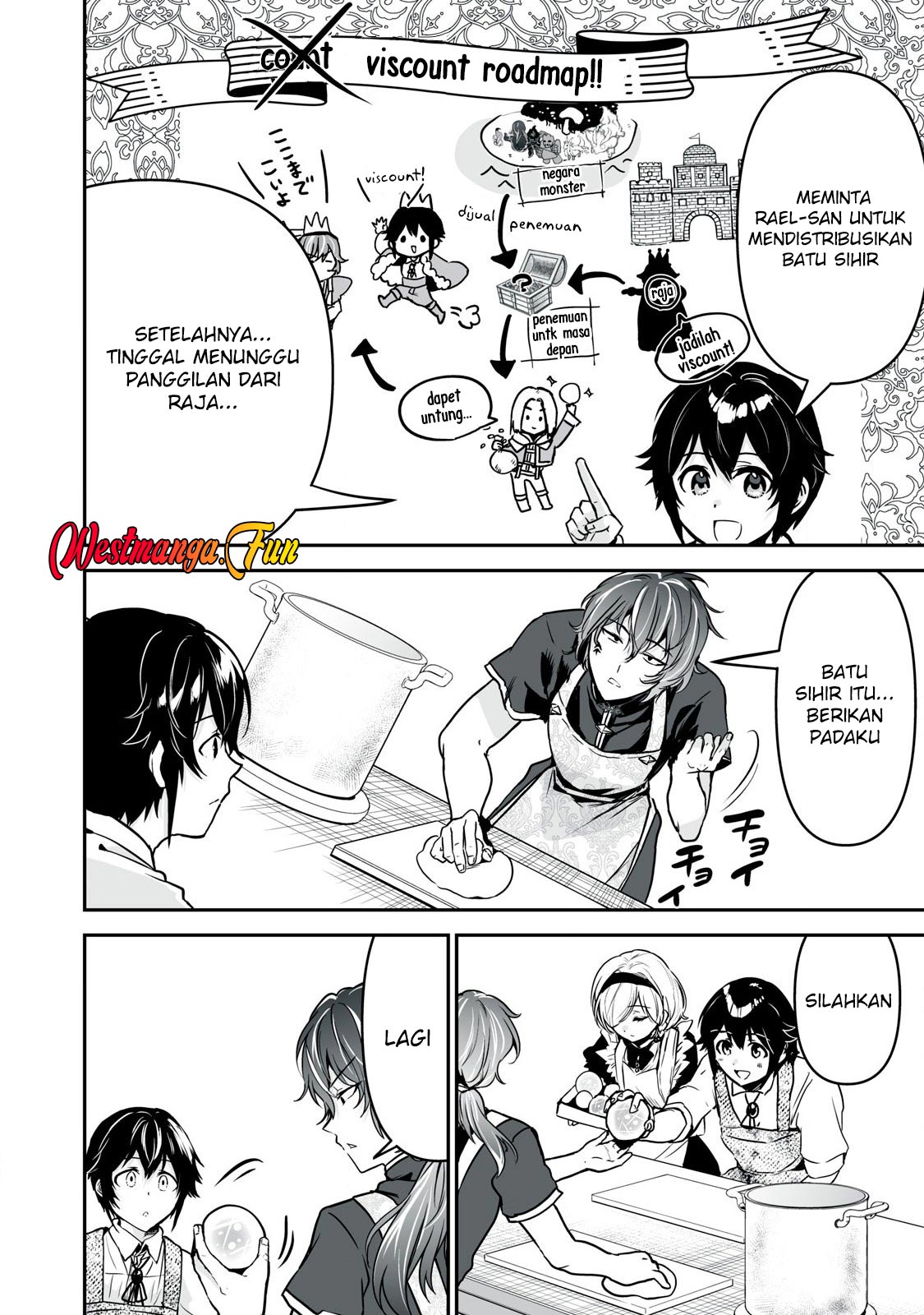 Tensei Kizoku no Bannou Kaitaku Kara ~”Kakudai & Shukushou” Sukiru o Tsukatte Itara Saikyou Ryouchi ni Narimashita~ Chapter 34 Gambar 22
