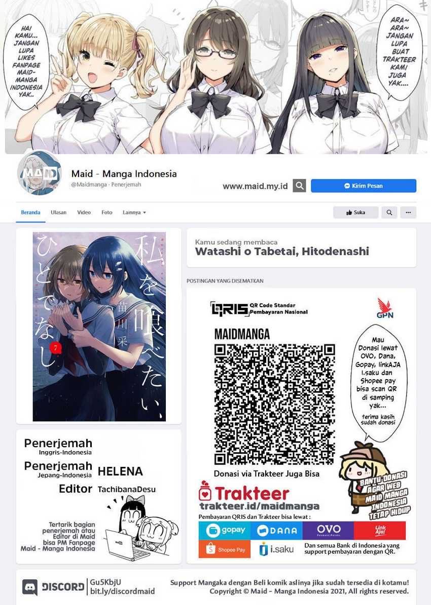 Baca  Watashi o Tabetai, Hitodenashi Chapter 35 Gambar 2