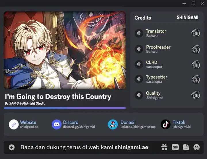 Baca Komik I’m Going To Destroy This Country Chapter 01 Gambar 1