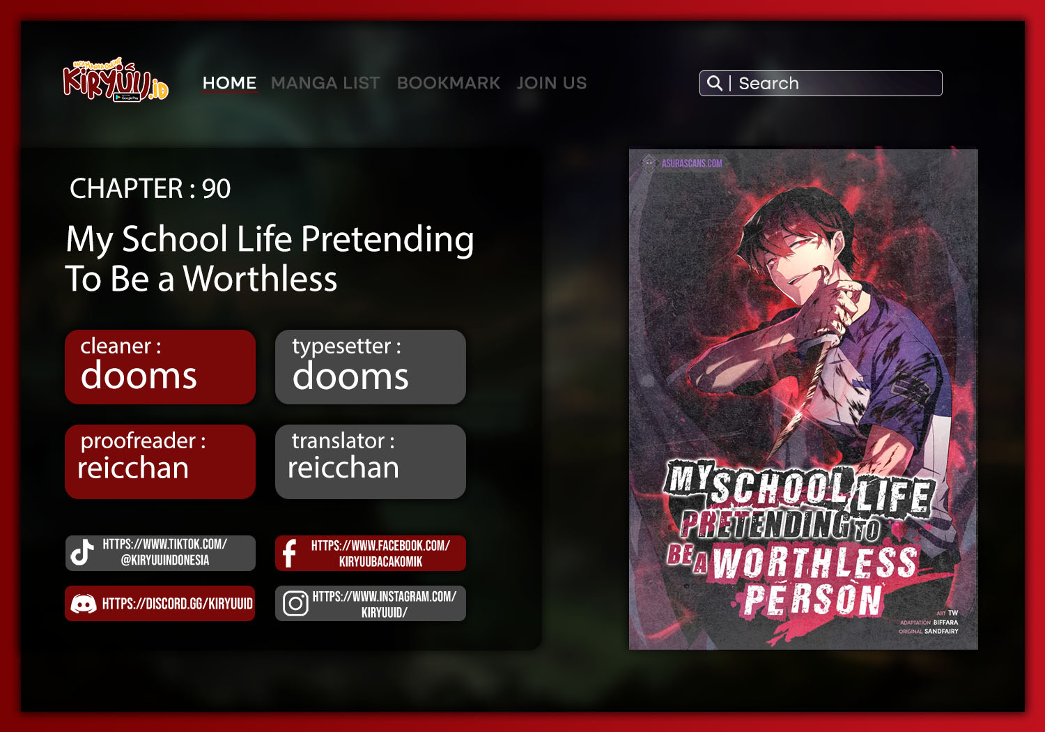 Baca Komik My School Life Pretending to Be a Worthless Person Chapter 90 Gambar 1