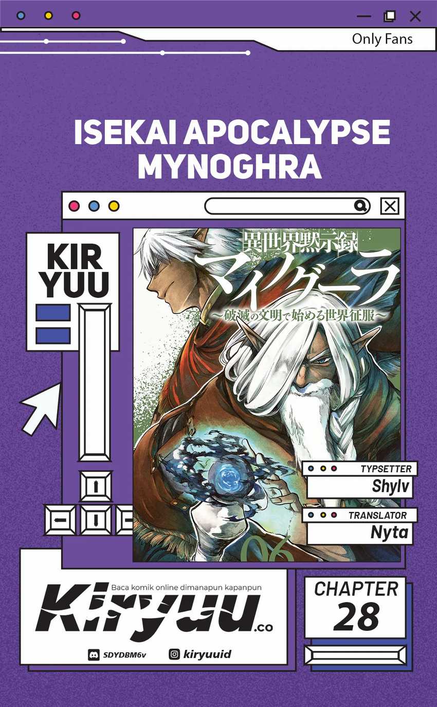 Baca Komik Isekai Mokushiroku Mynoghra: Hametsu no Bunmei de Hajimeru Sekai Seifuku Chapter 28 Gambar 1