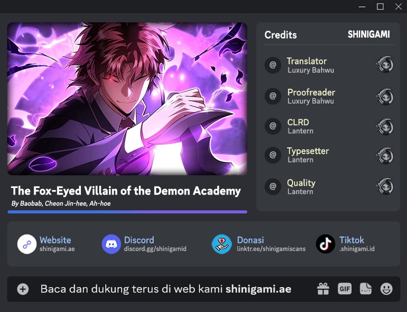 Baca Komik The Fox-Eyed Villain Of The Demon Academy Chapter 20 Gambar 1