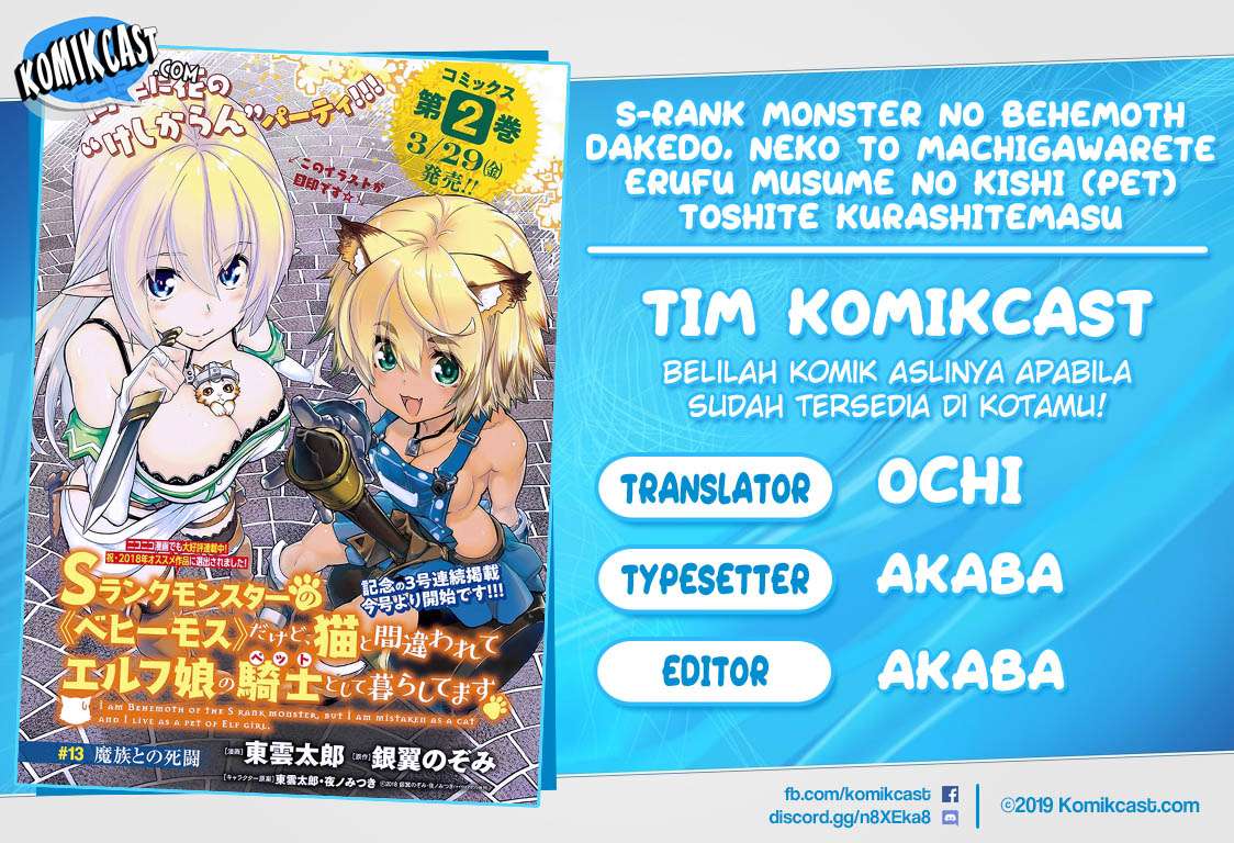 Baca Komik S-Rank Monster no Behemoth Dakedo, Neko to Machigawarete Erufu Musume no Kishi (Pet) Toshite Kurashitemasu Chapter 13 Gambar 1