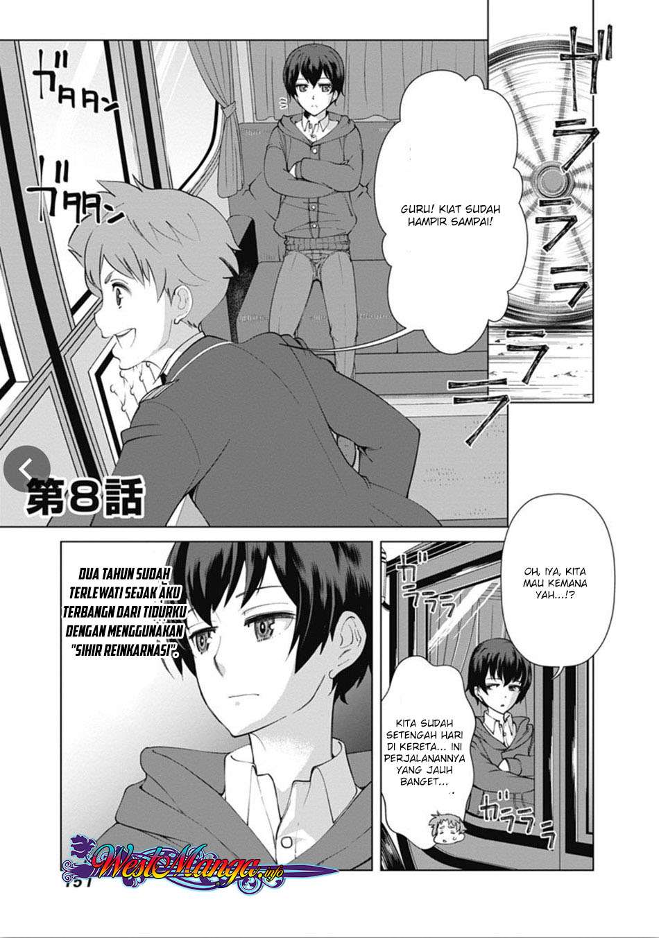 Baca Komik Rettou Me no Tensei Majutsushi Shiitage Rareta Moto Yuusha wa Mirai no Sekai o Yoyuu de Ikinuku Chapter 8 Gambar 1