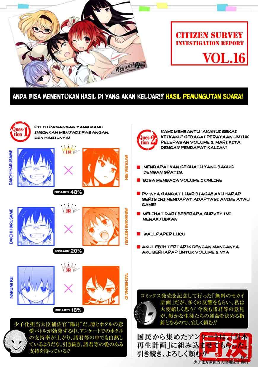 Baca  Akarui Sekai Keikaku Chapter 17 Gambar 2