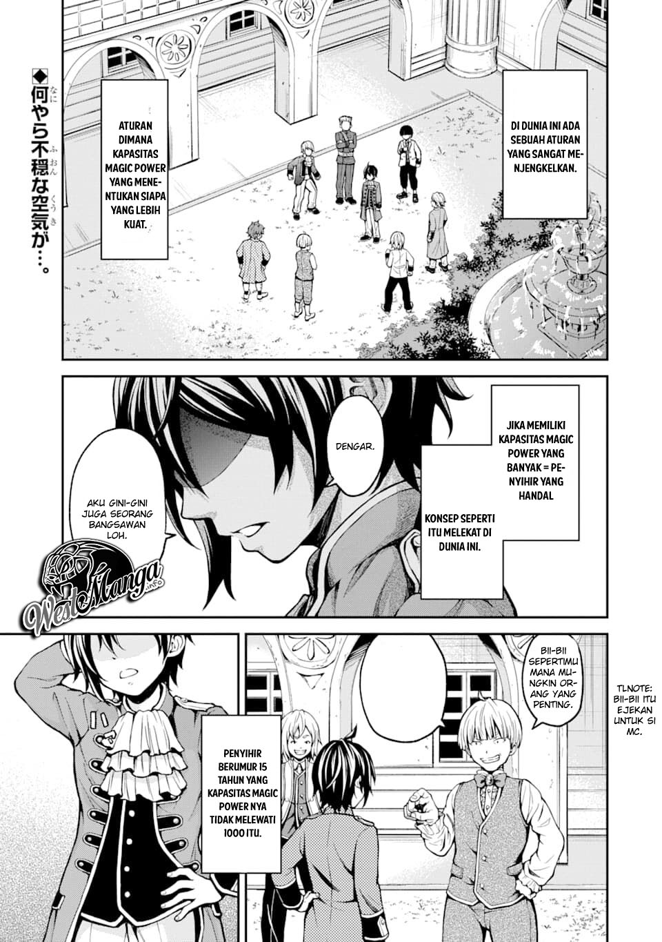 Baca Manga Saisoku Musou No B-kyuu Mahou Tsukai: Ippatsu Utareru Mae Ni Senpatsu Uchikaesu! Chapter 1.1 Gambar 2