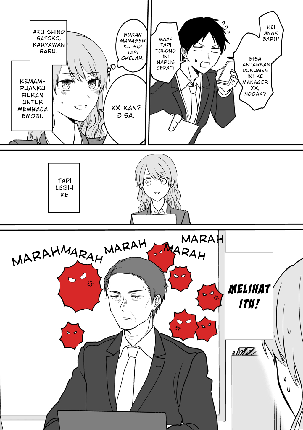 Baca Komik Kuki ga “yomeru” shunnyushain to buaiso na sempai no hanashi Chapter 03 Gambar 1