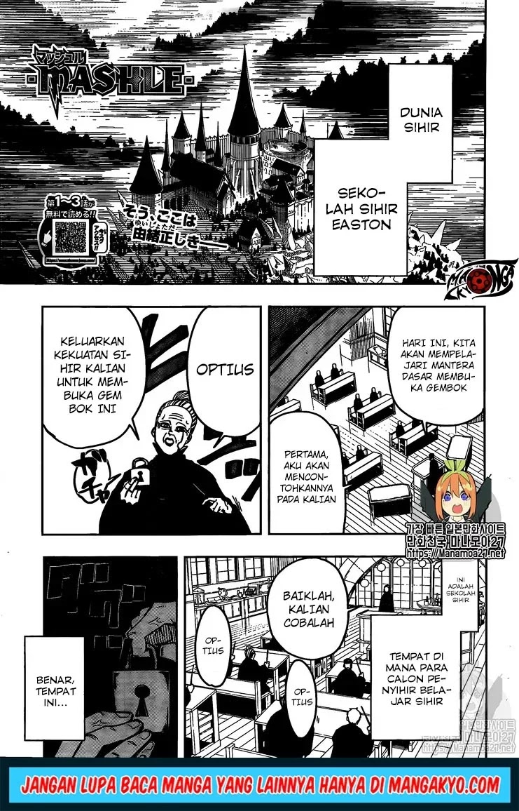 Baca Komik Mashle: Magic and Muscles Chapter 04 Gambar 1