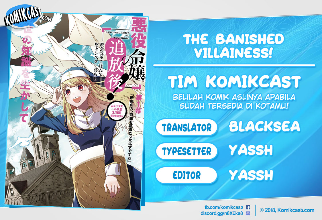 Baca Komik The Banished Villainess! Living the Leisurely Life of a Nun Making Revolutionary Church Food Chapter 08 Gambar 1