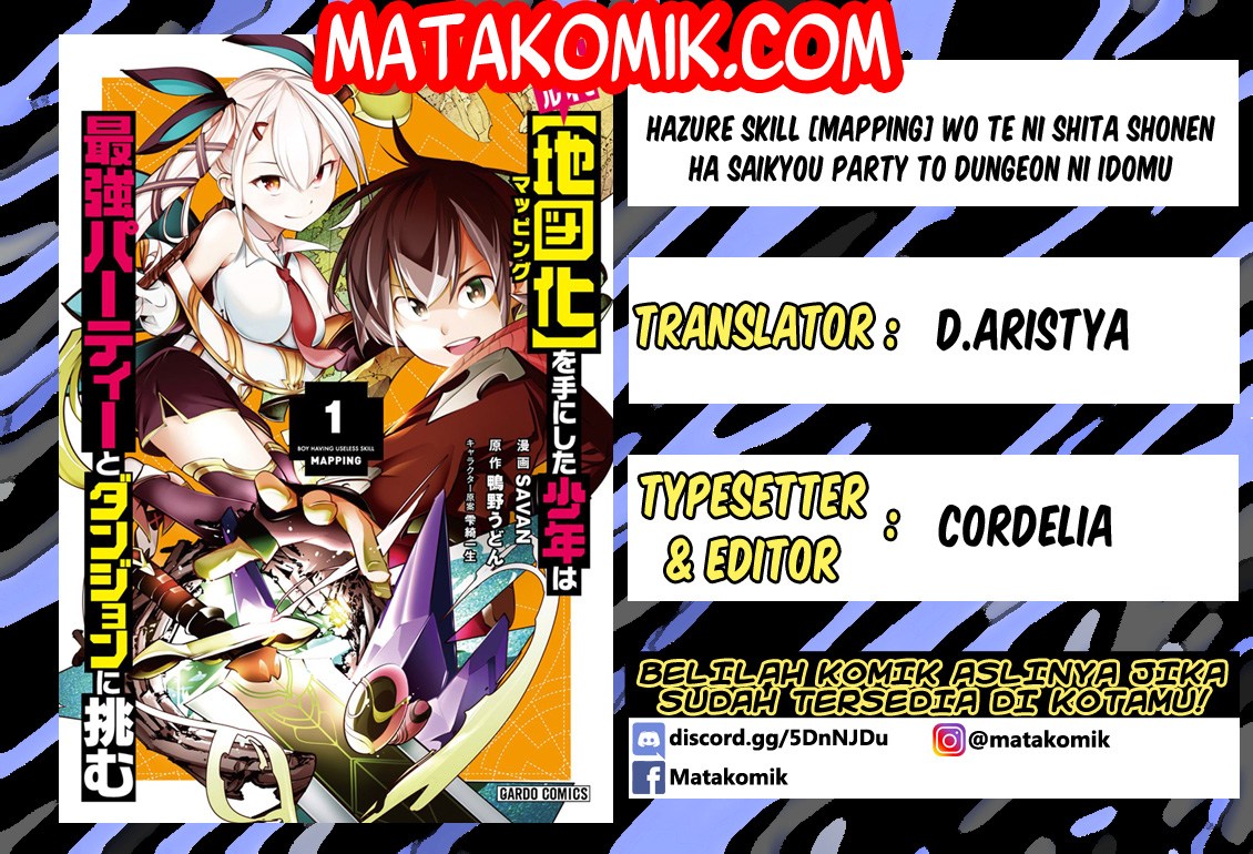 Baca Komik Hazure Skill [Mapping] wo Te ni Shita Shonen ha Saikyou Party to Dungeon ni Idomu Chapter 01 Gambar 1