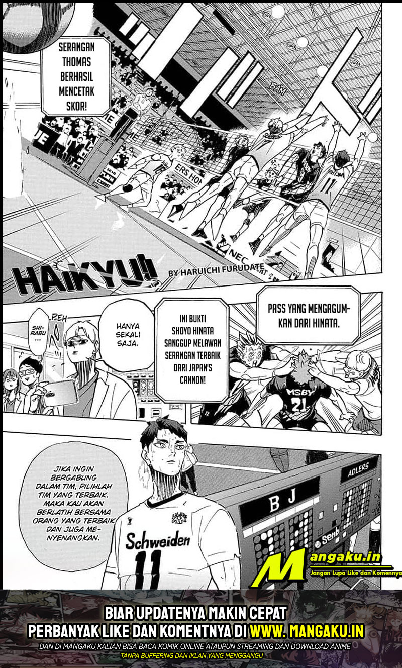Baca Manga Haikyuu!! Chapter 399 Gambar 2