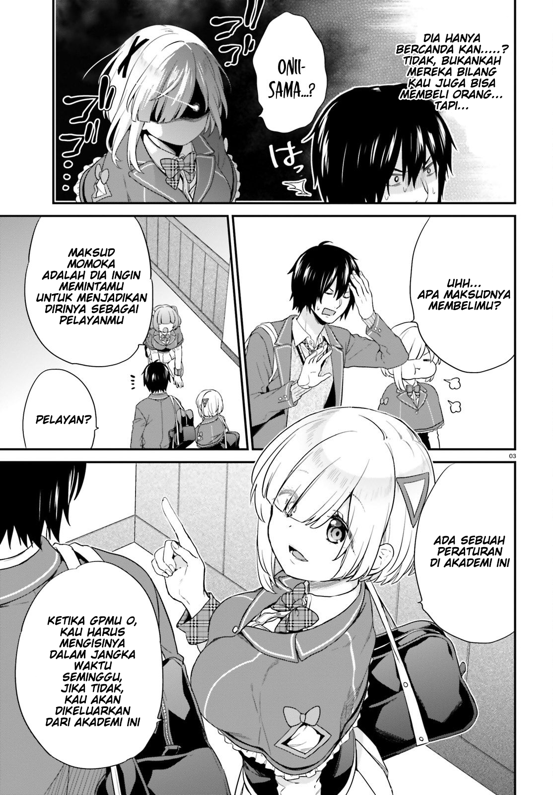 Baca Komik Jishou F-Rank no Oniisama ga Game de Hyouka sareru Gakuen no Chouten ni Kunrin suru Sou desu yo? Chapter 03 Gambar 1