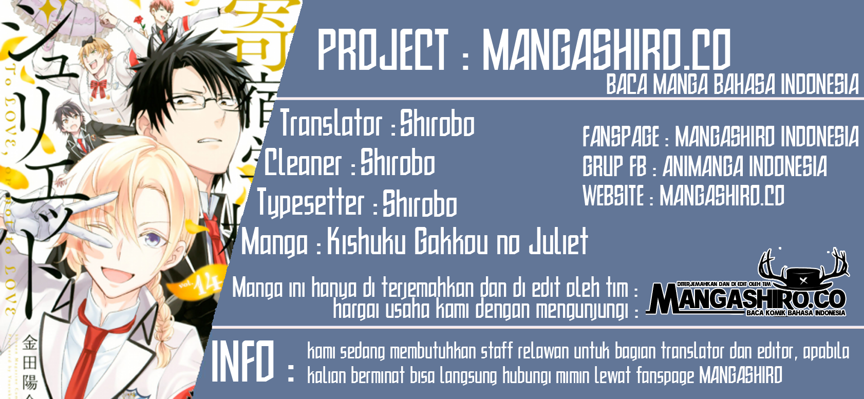 Baca Komik Kishuku Gakkou no Juliet Chapter 115 Gambar 1