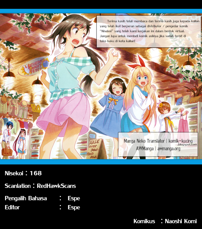 Nisekoi Chapter 168 Gambar 20