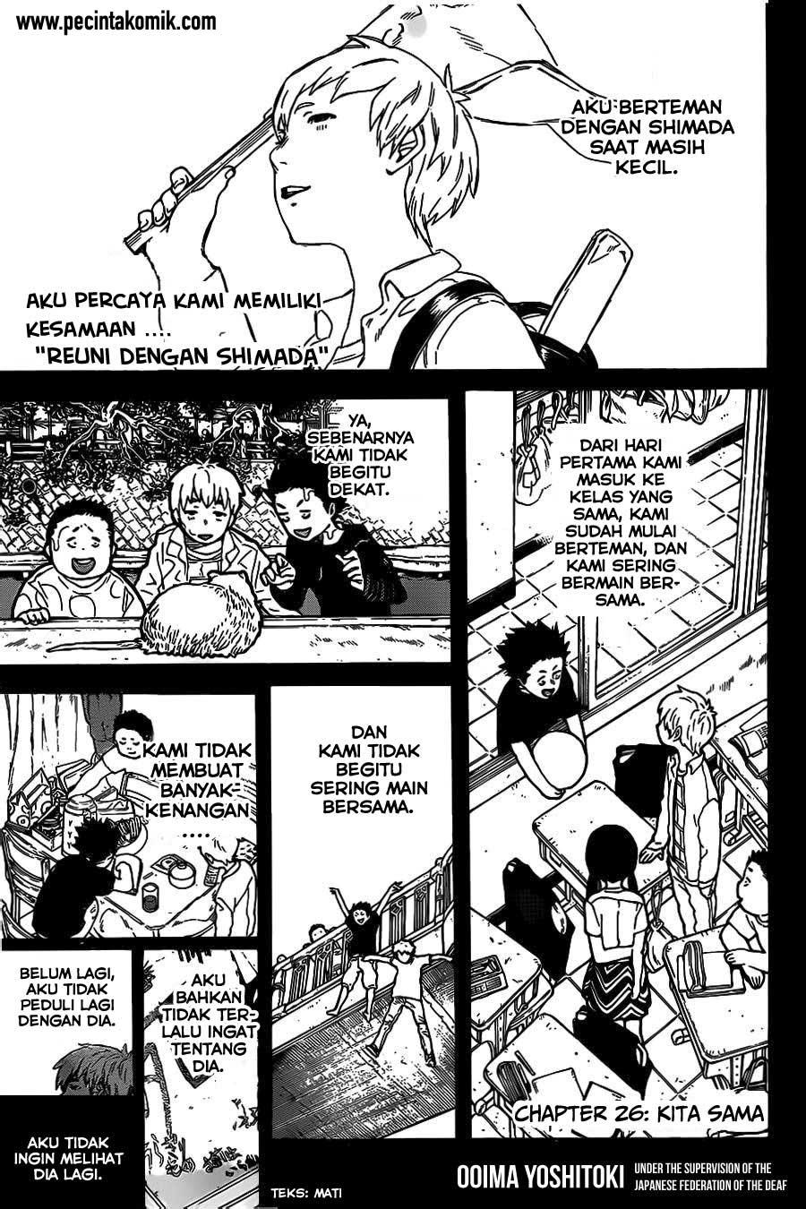 Baca Koe no Katachi Chapter 26 Gambar 2