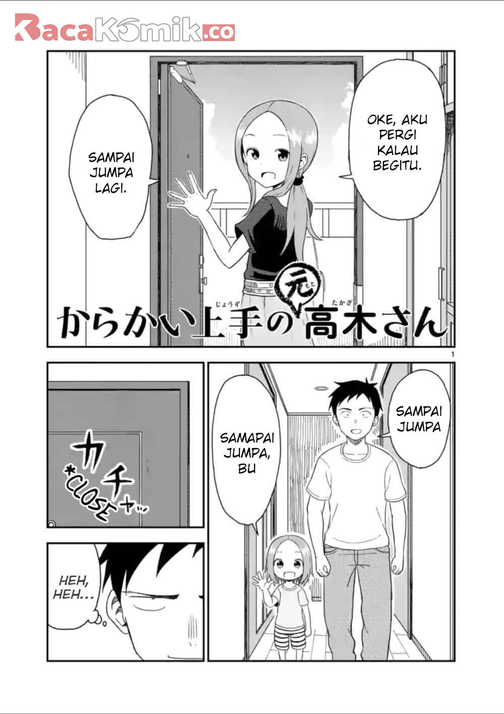 Baca Komik Karakai Jouzu no (Moto) Takagi-san Chapter 52 Gambar 1