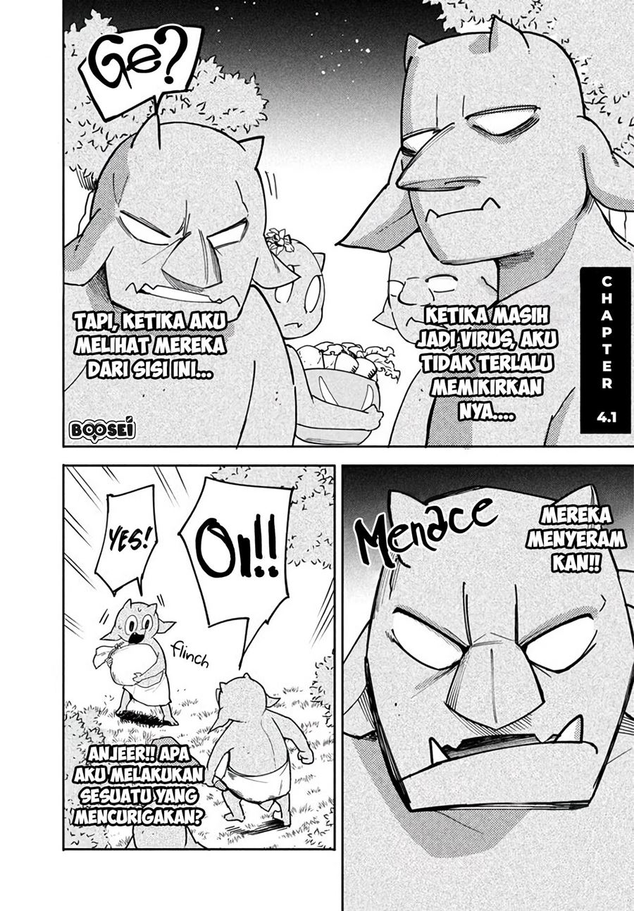 Baca Virus Tensei kara Isekai Kansen Monogatari Chapter 04.1 Gambar 2