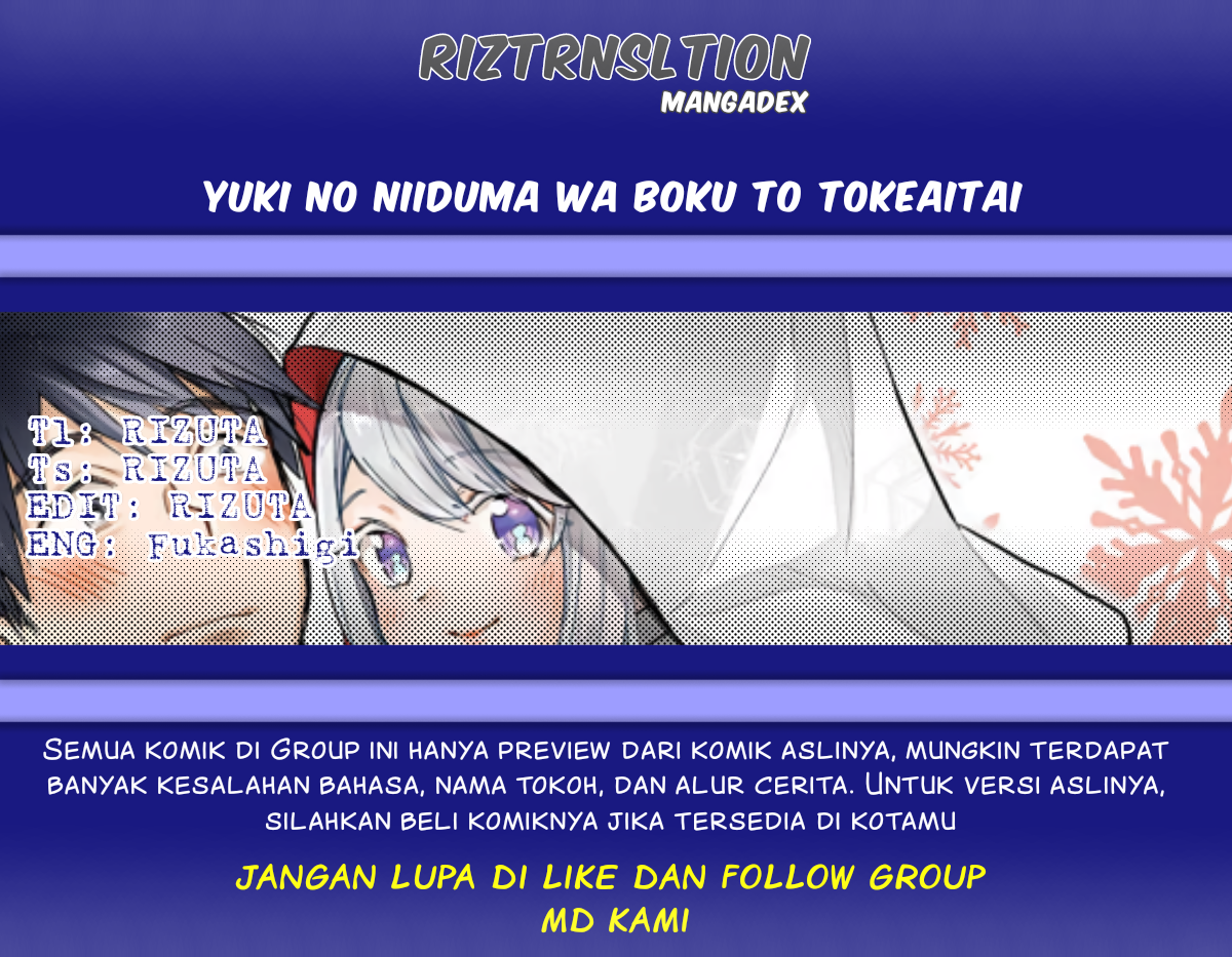 Baca Komik Yuki no Niiduma wa Boku to Tokeaitai Chapter 04.2 Gambar 1