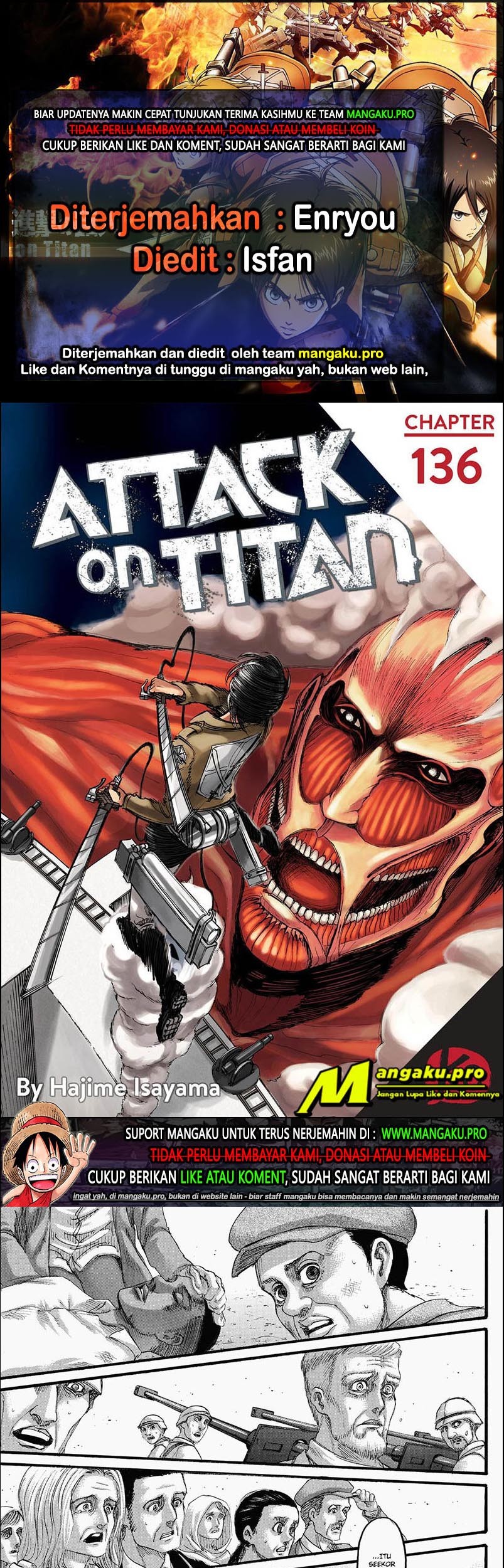 Baca Komik Shingeki no Kyojin Chapter 136.1 Gambar 1