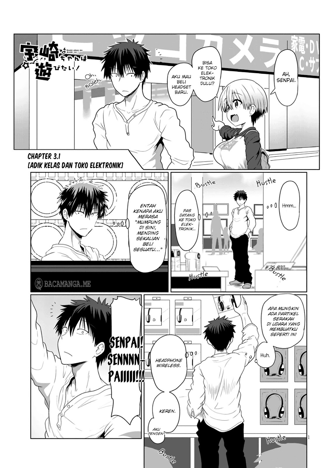 Baca Komik Uzaki-chan wa Asobitai! Chapter 03.1 Gambar 1