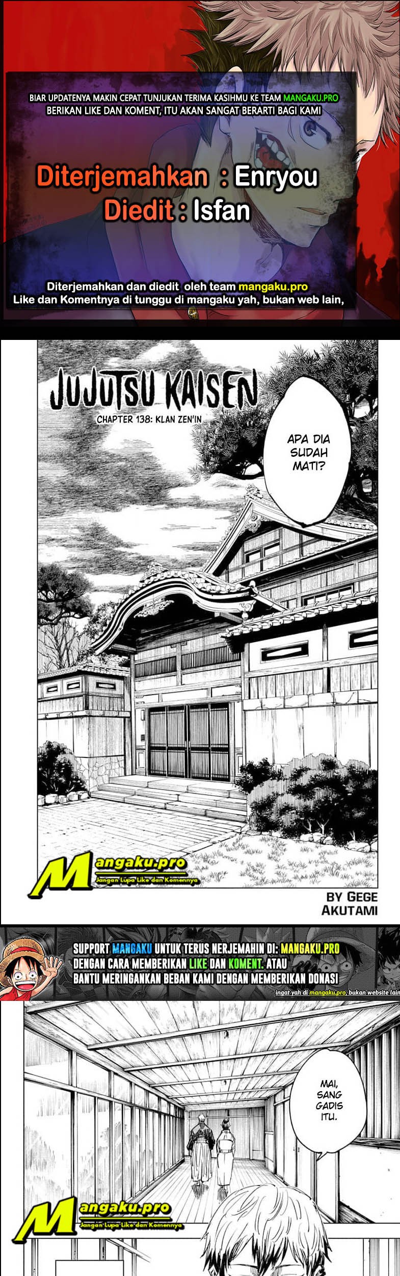 Baca Komik Jujutsu Kaisen Chapter 138 Gambar 1