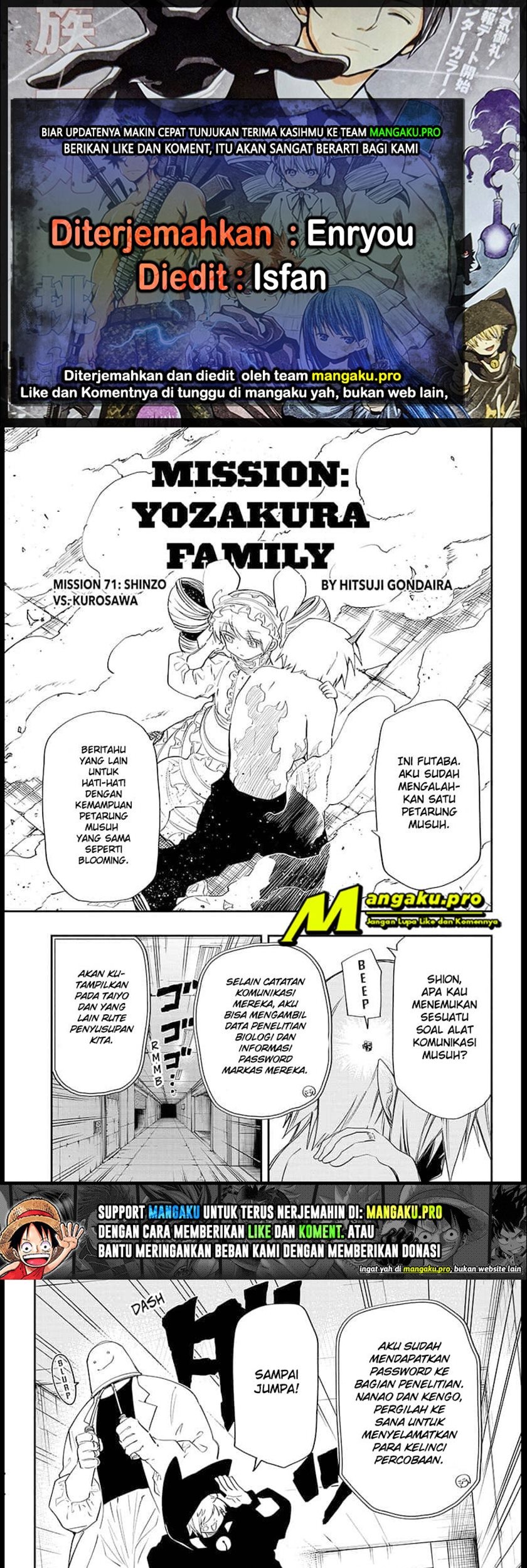 Baca Komik Mission: Yozakura Family Chapter 71 Gambar 1