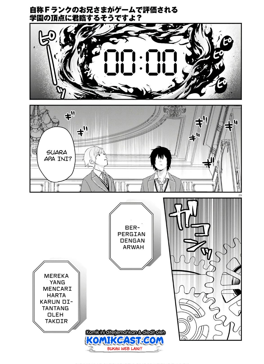 Jishou F-Rank no Oniisama ga Game de Hyouka sareru Gakuen no Chouten ni Kunrin suru Sou desu yo? Chapter 30 Gambar 30