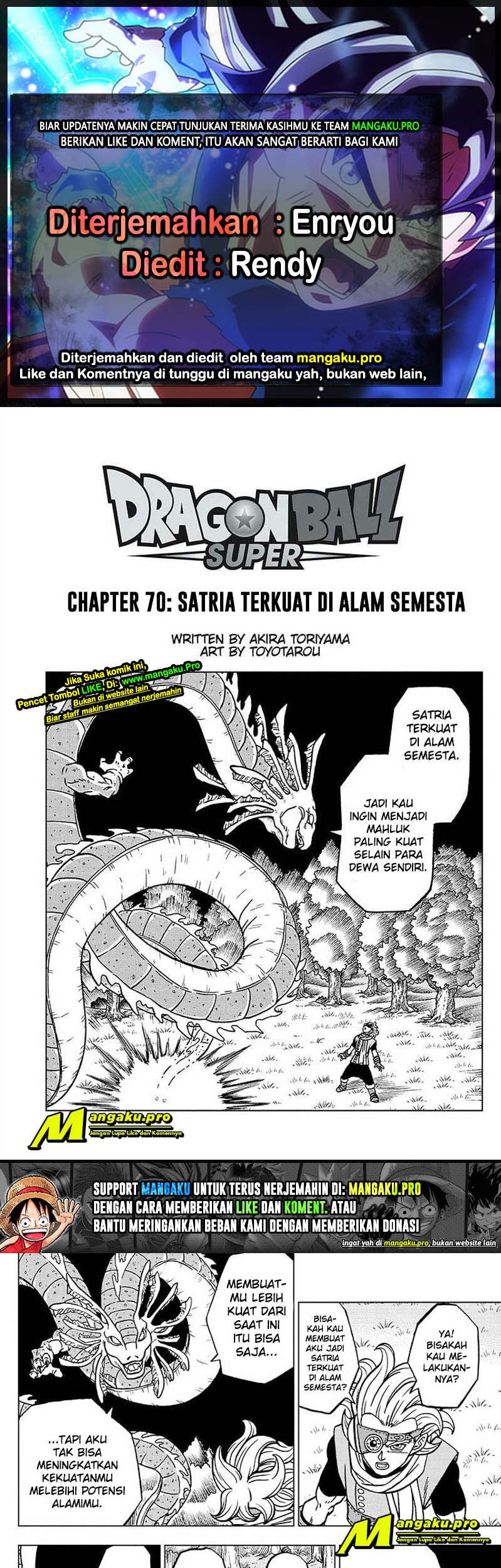 Baca Komik Dragon Ball Super Chapter 70.1 Gambar 1