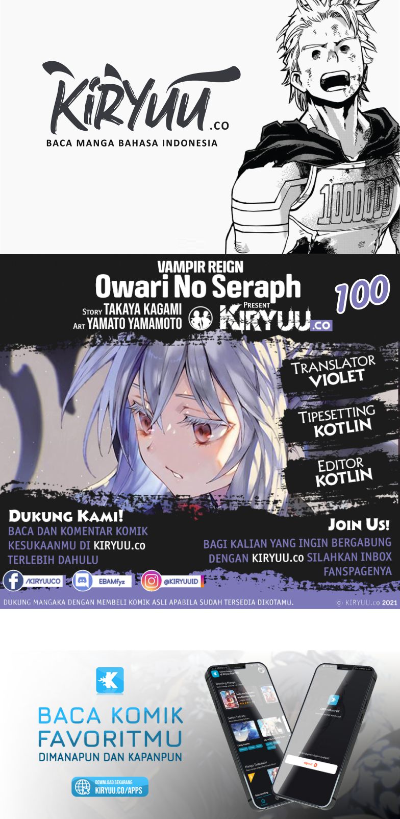 Baca Komik Owari no Seraph Chapter 100 Gambar 1