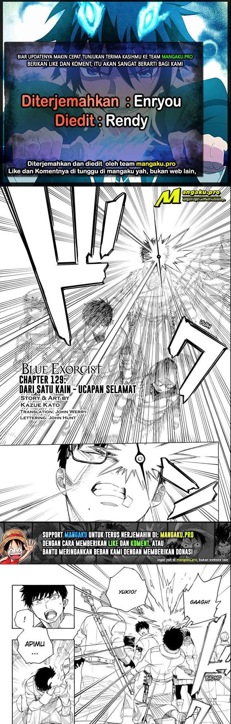 Baca Komik Ao no Exorcist Chapter 129.1 Gambar 1