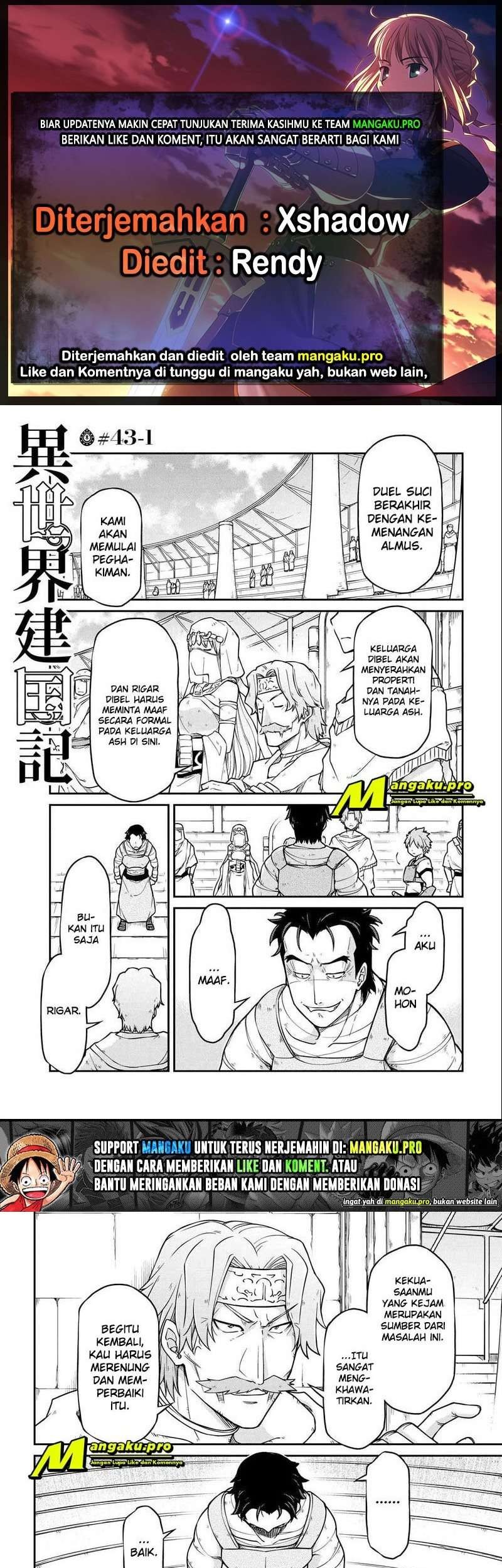Baca Komik Isekai Kenkokuki Chapter 43.1 Gambar 1