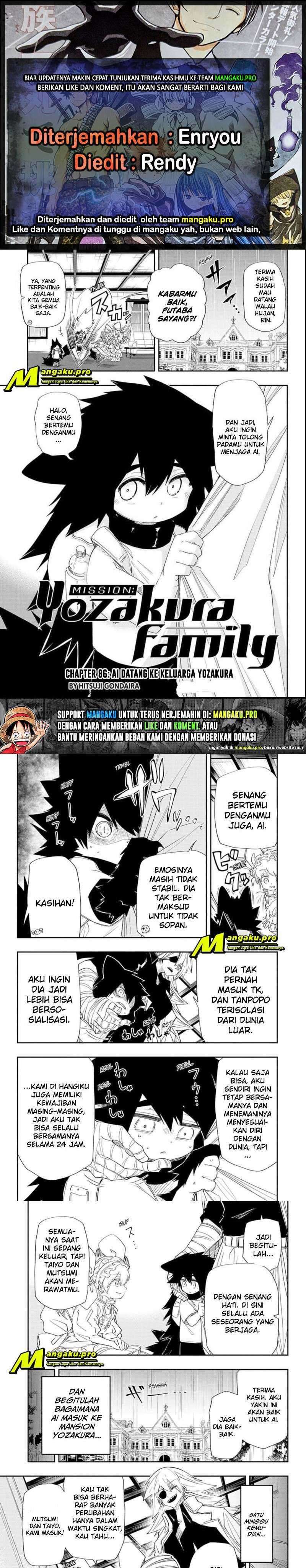Baca Komik Mission: Yozakura Family Chapter 86 Gambar 1