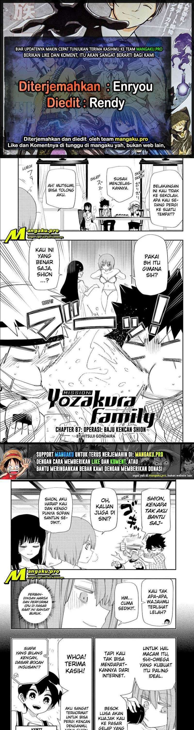 Baca Komik Mission: Yozakura Family Chapter 87 Gambar 1