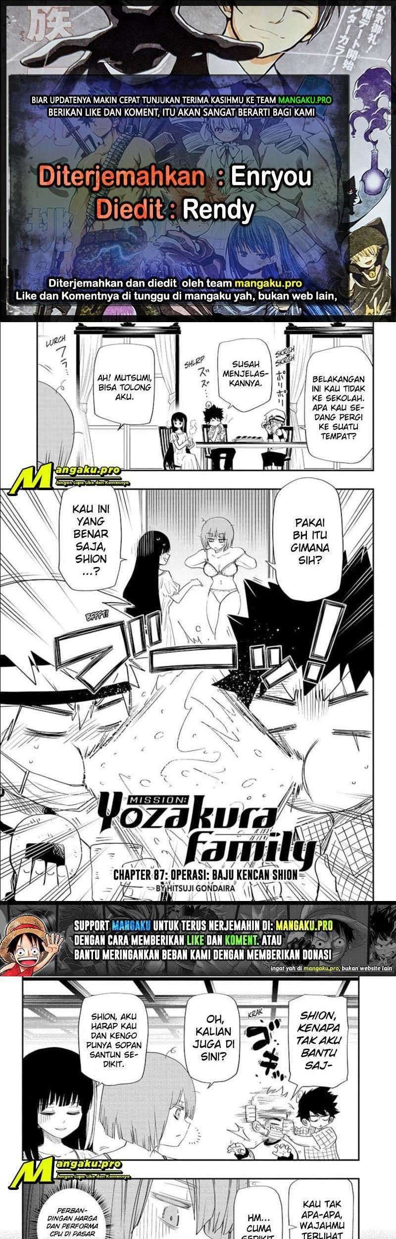 Baca Komik Mission: Yozakura Family Chapter 87 Gambar 1