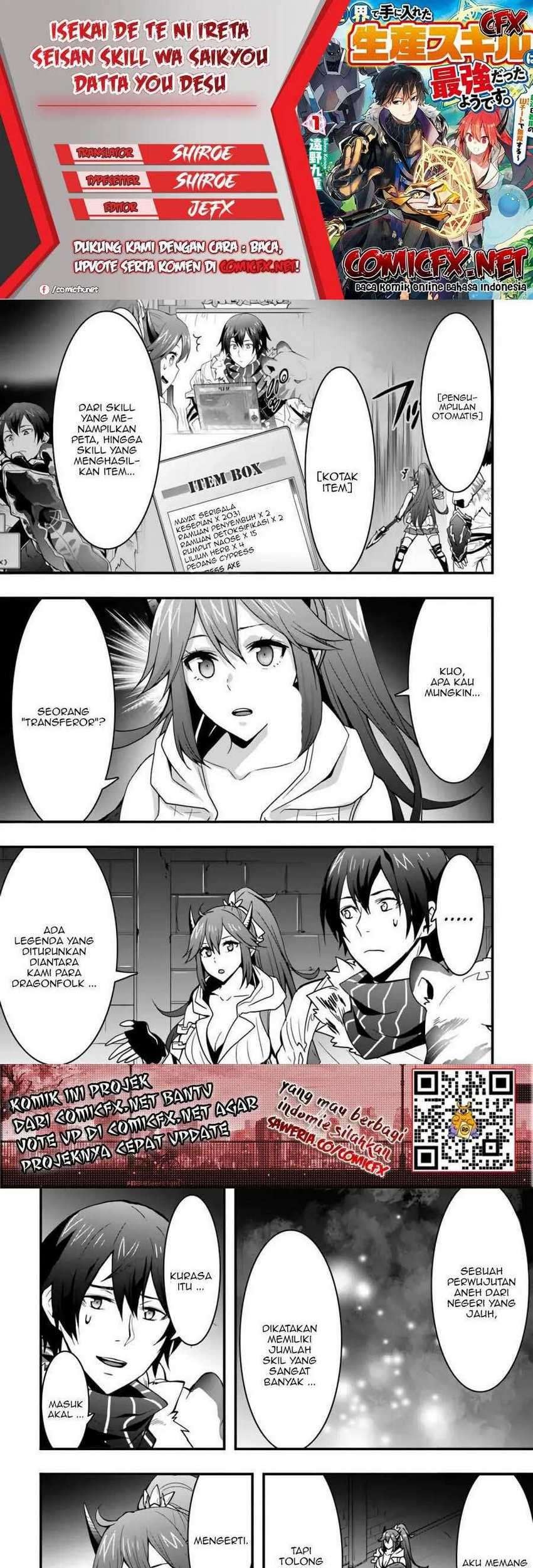 Baca Komik Isekai de Te ni Ireta Seisan Skill wa Saikyou datta You desu Chapter 09.1 Gambar 1