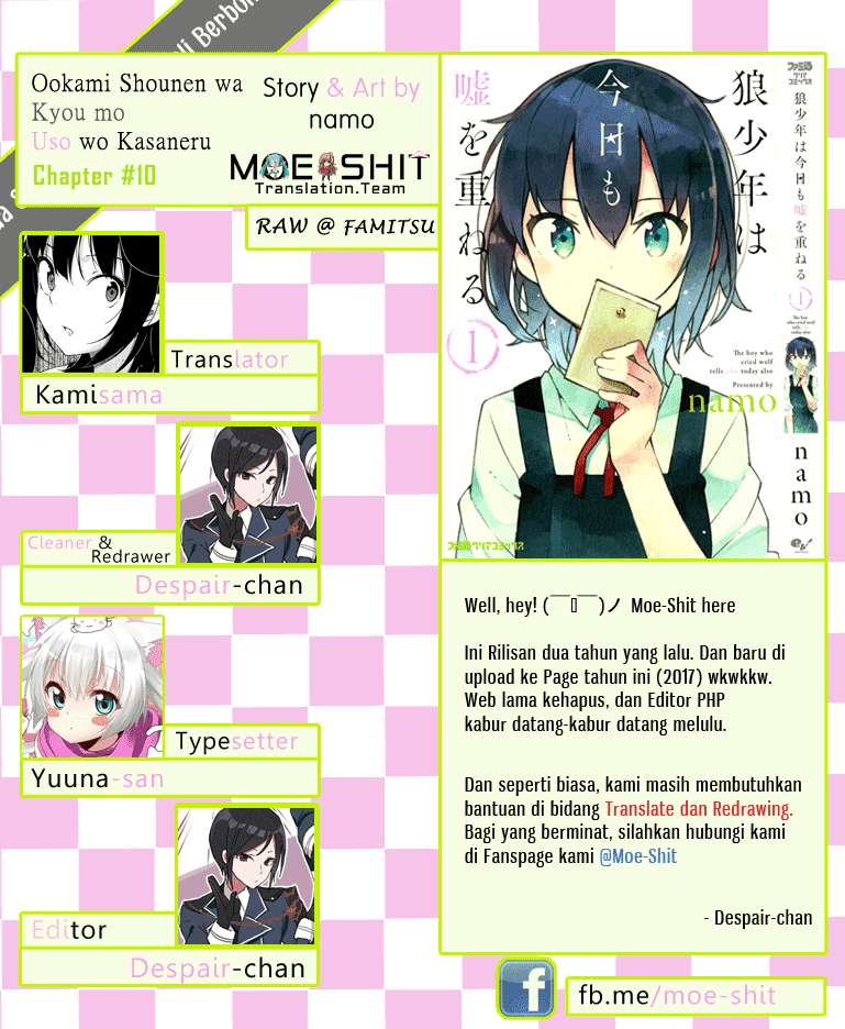 Ookami Shounen wa Kyou mo Uso wo Kasaneru Chapter 10 Gambar 29